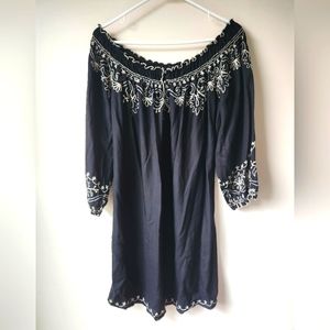 Lucky Brand Black Peasant Dress